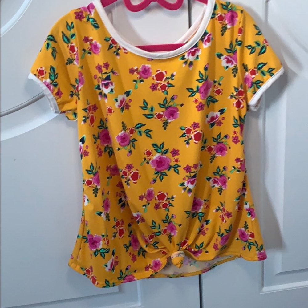 Floral yellow shirt